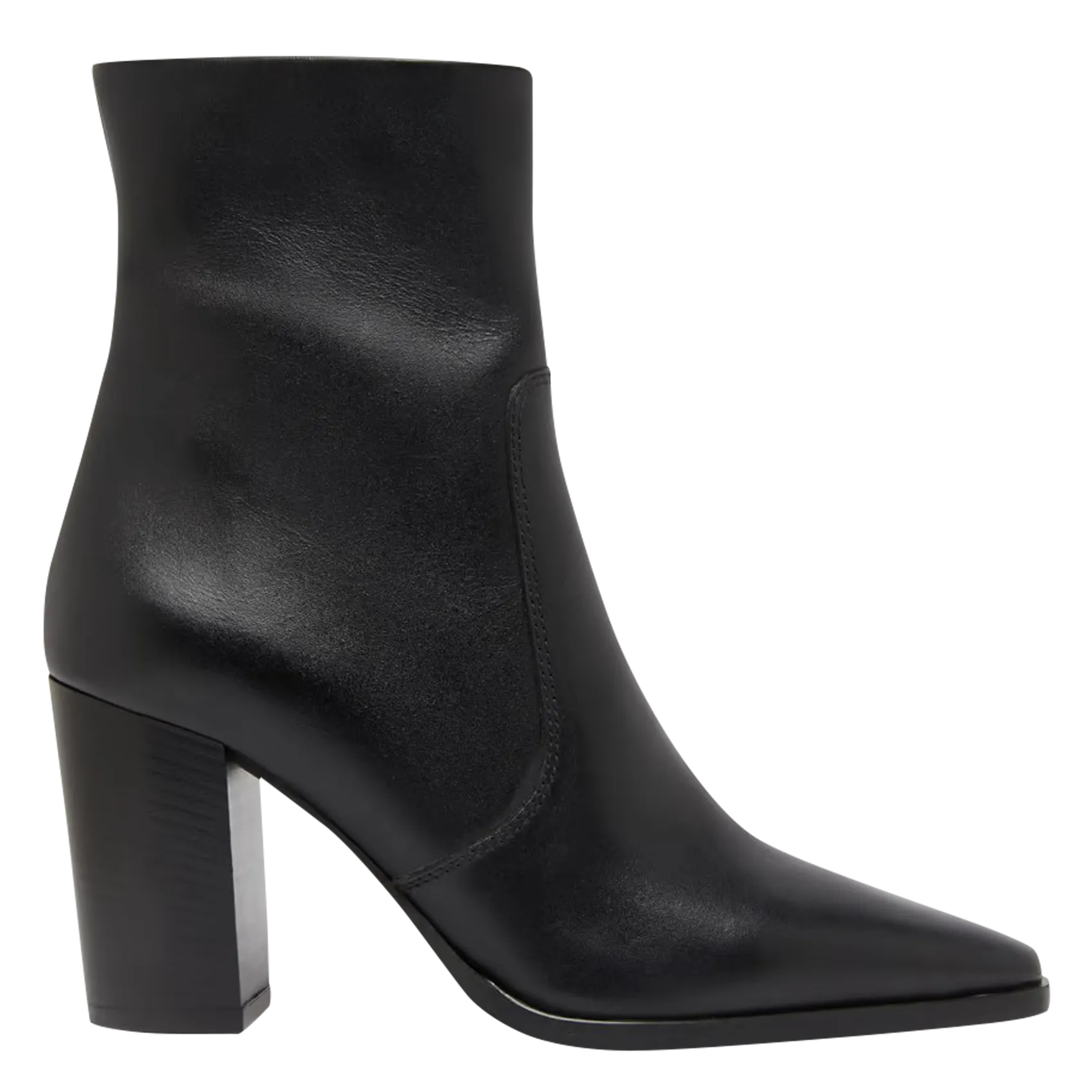 JONAK PAM  BOTINES DE CUERO CON PUNTA AFILADA EN NEGRO