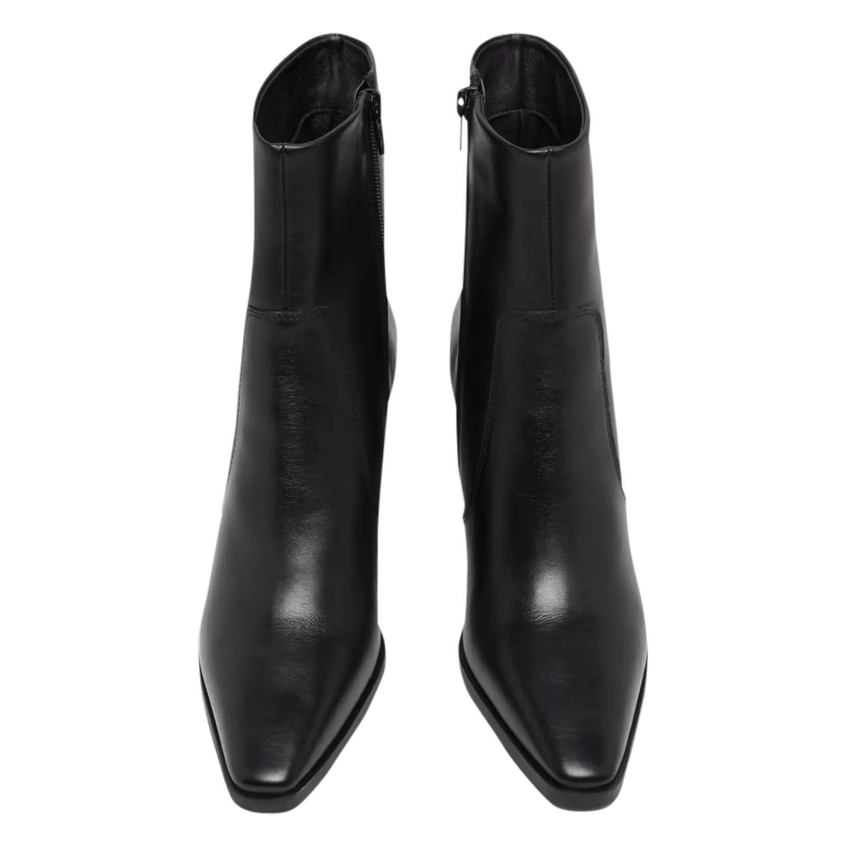 JONAK PAM  BOTINES DE CUERO CON PUNTA AFILADA EN NEGRO