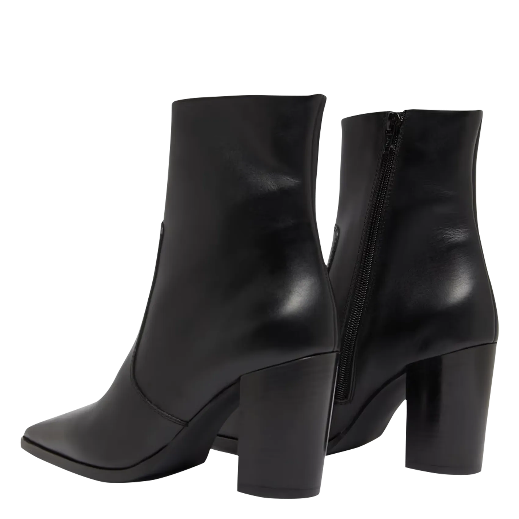 JONAK PAM  BOTINES DE CUERO CON PUNTA AFILADA EN NEGRO