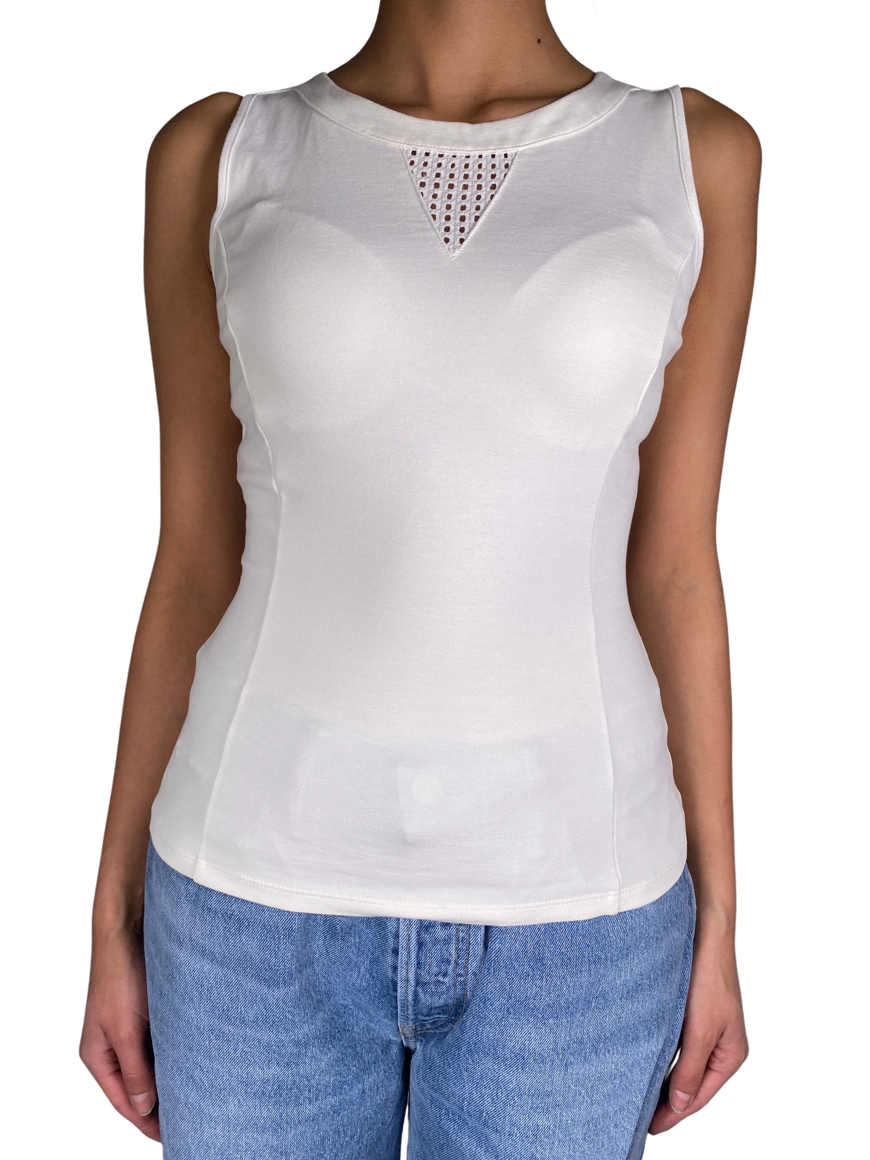 KAREN MILLEN Polera Blanca Broderie