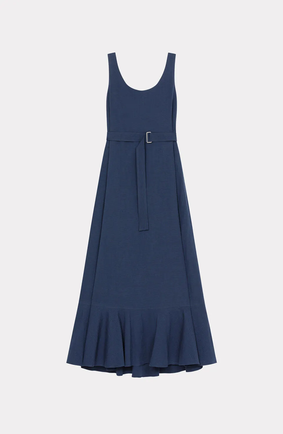 Kenzo Long Frilled Dress Midnight Blue
