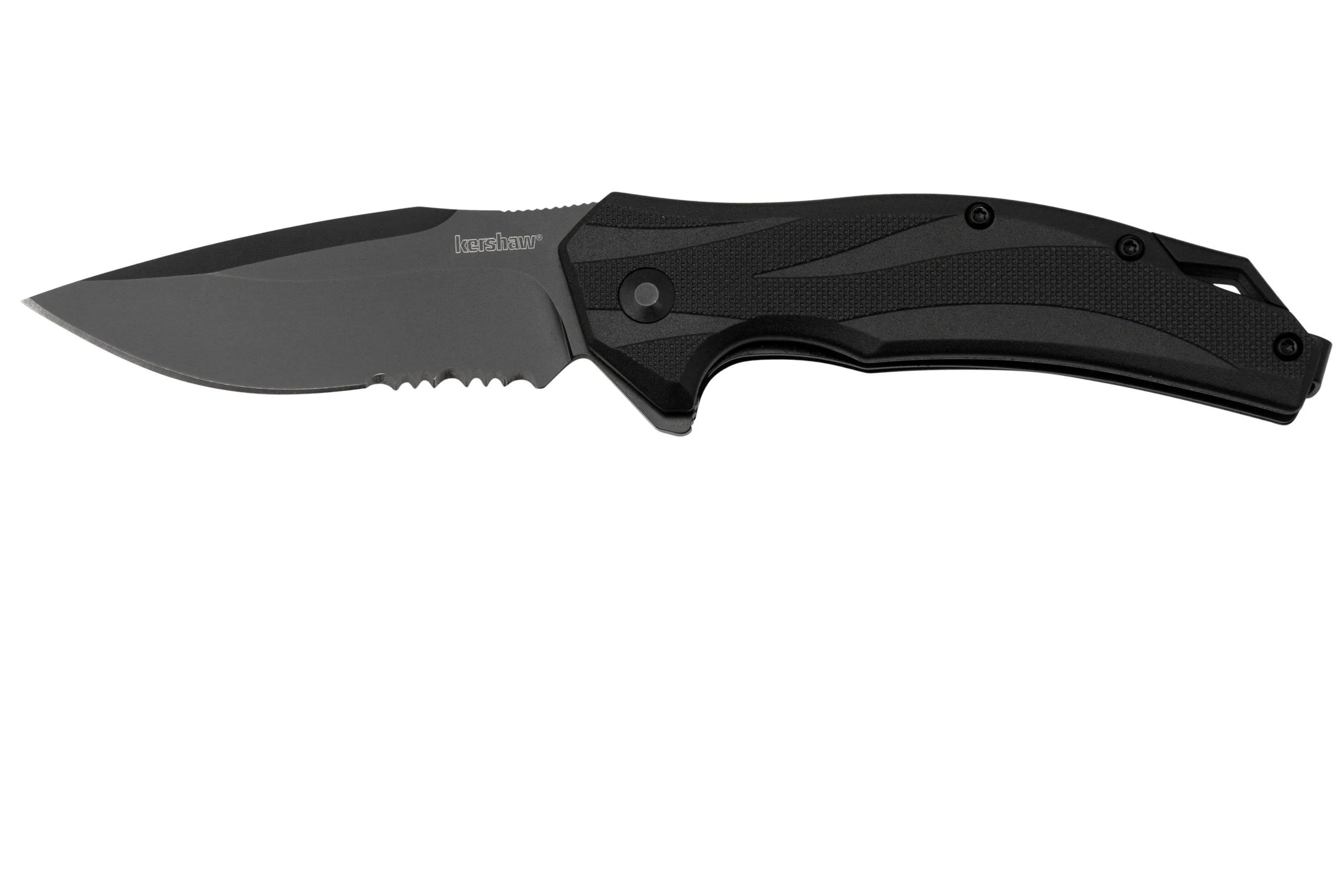 Kershaw Lateral Black Serrated 1645 Assisted Black FRN navaja