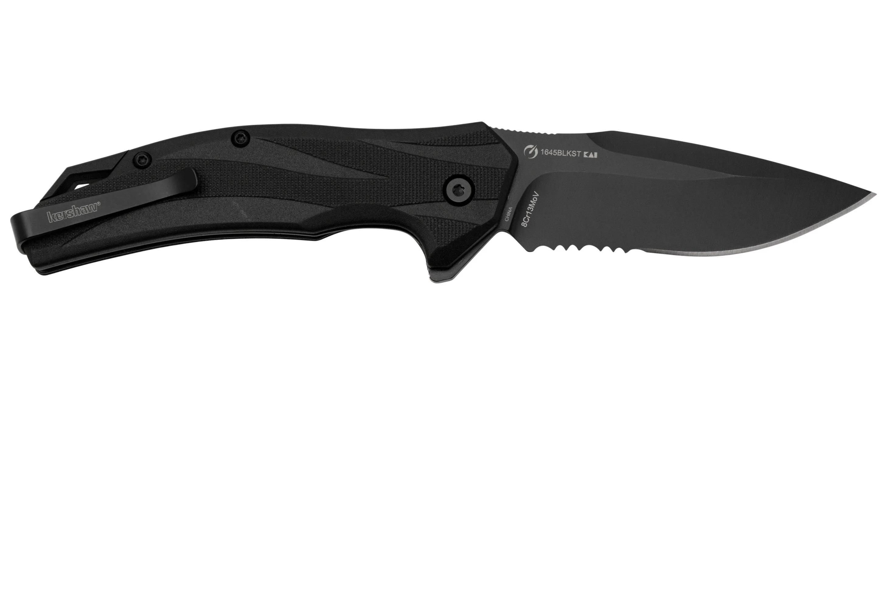 Kershaw Lateral Black Serrated 1645 Assisted Black FRN navaja