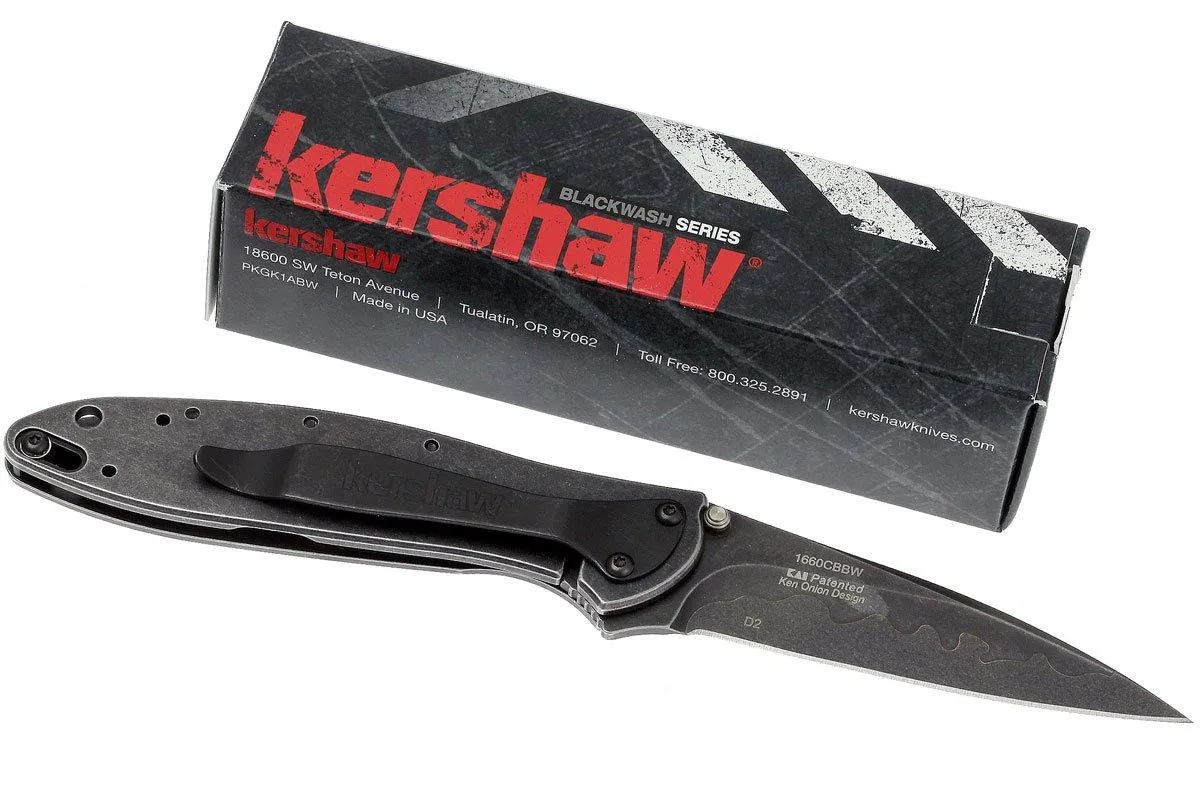 Kershaw Leek 1660CBBW Cuchilla Compuesta, Blackwashed