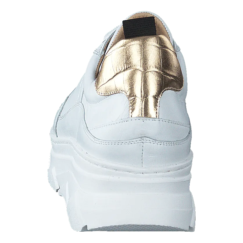 KMB zapatos Quingo Bco White + Croc Gold
