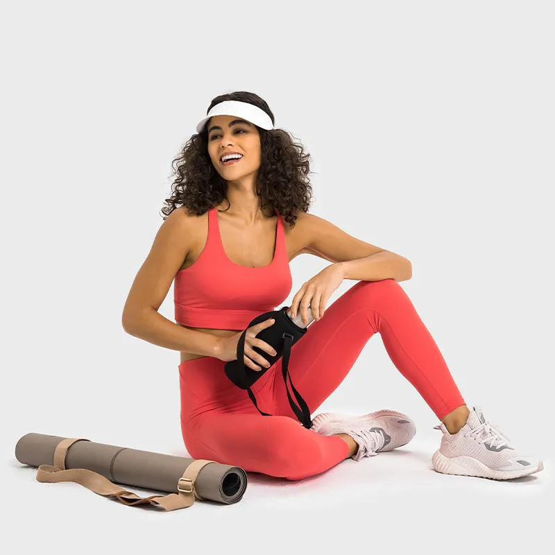 L358 PA66 Pantalones de yoga de tela de hilo de baja fricción Pantalones de chándal ajustados de gran altura para correr Legging