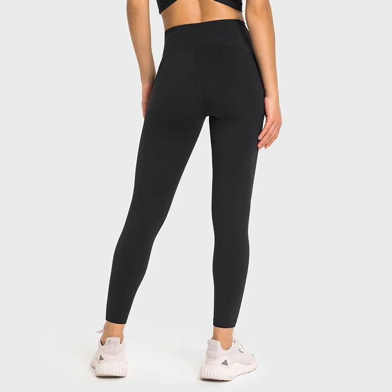 L358 PA66 Pantalones de yoga de tela de hilo de baja fricción Pantalones de chándal ajustados de gran altura para correr Legging
