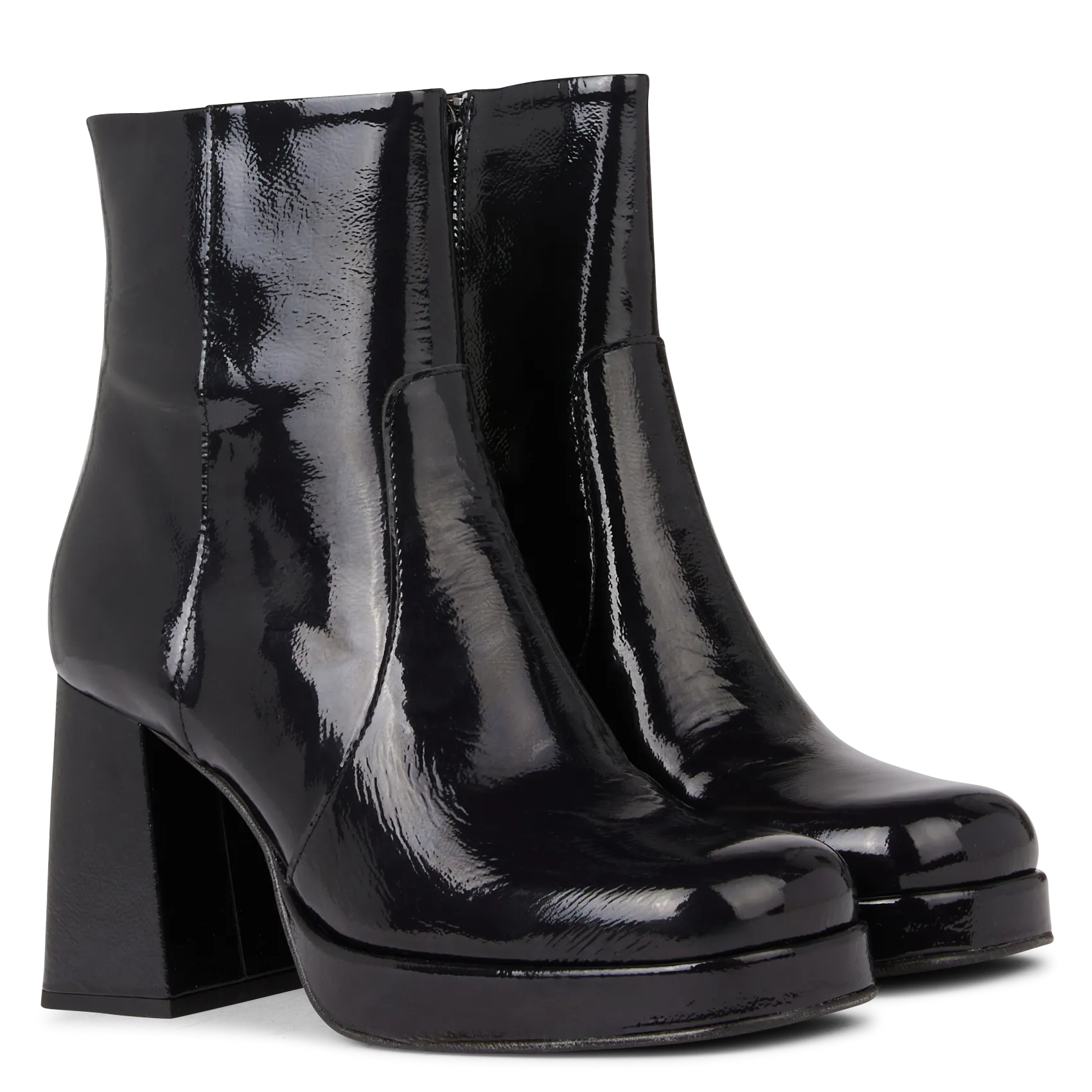 LA FEE MARABOUTEE Botines de cuero brillante en azul
