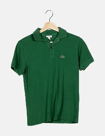 Lacoste Polo verde manga corta