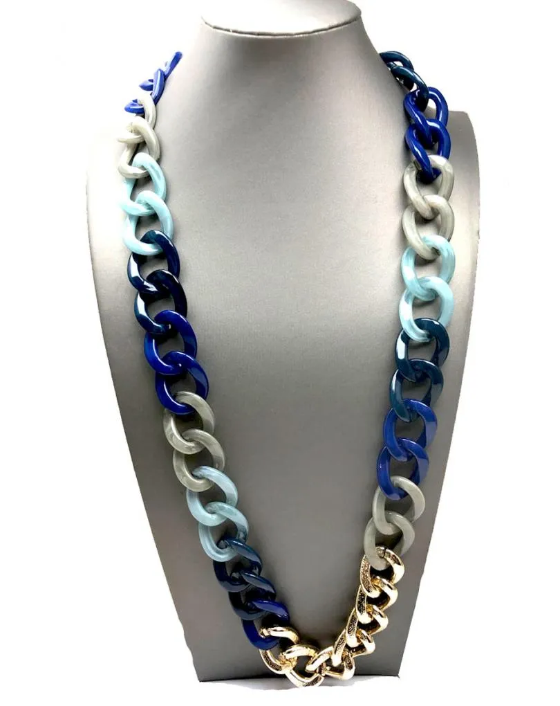 LARGOS COLLARES AZULES DE ESLABONES GRANDES Y VISTOSOS