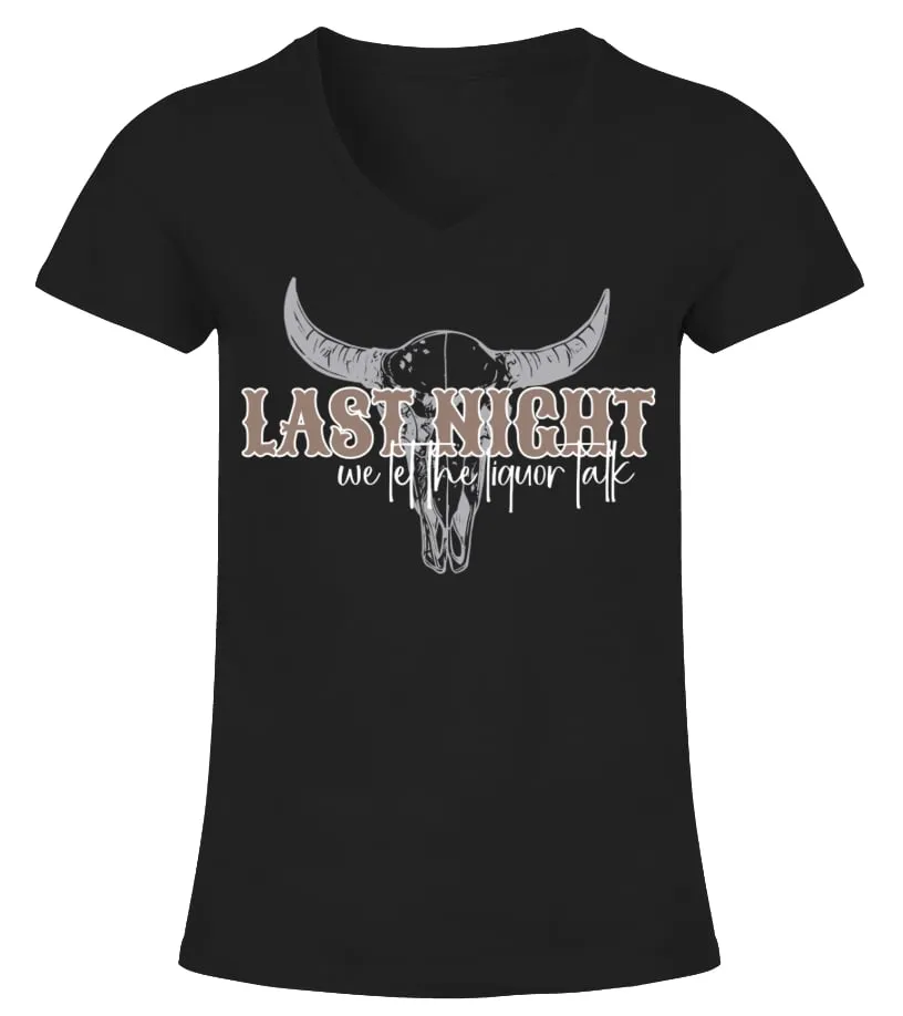 Last Night morgan Camiseta cuello pico Mujer