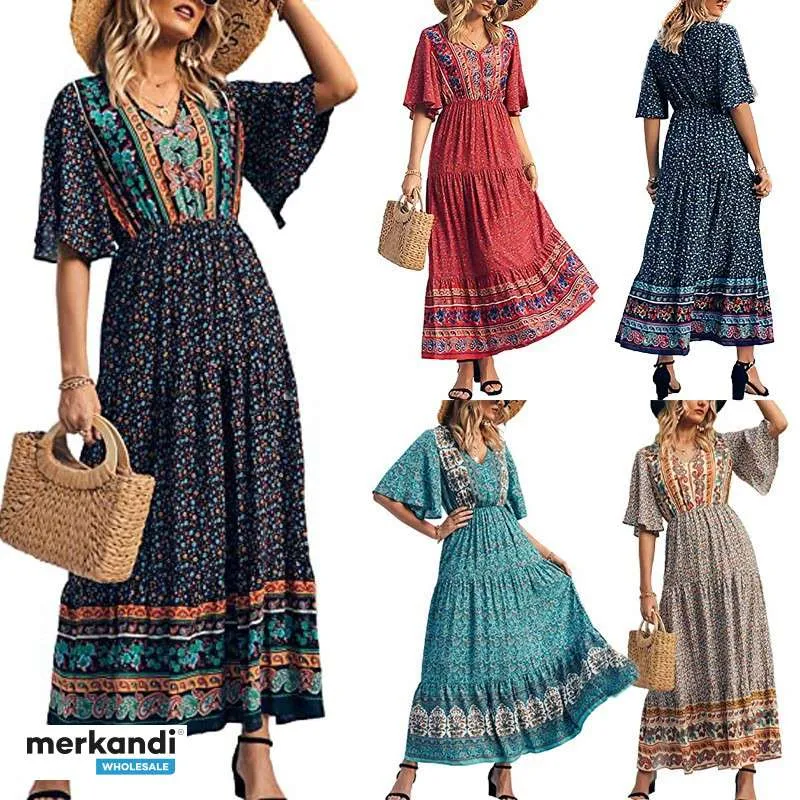 LOTE SURTIDO DE VESTIDOS BOHEMIOS AL POR MAYOR  COMPRA ONLINE