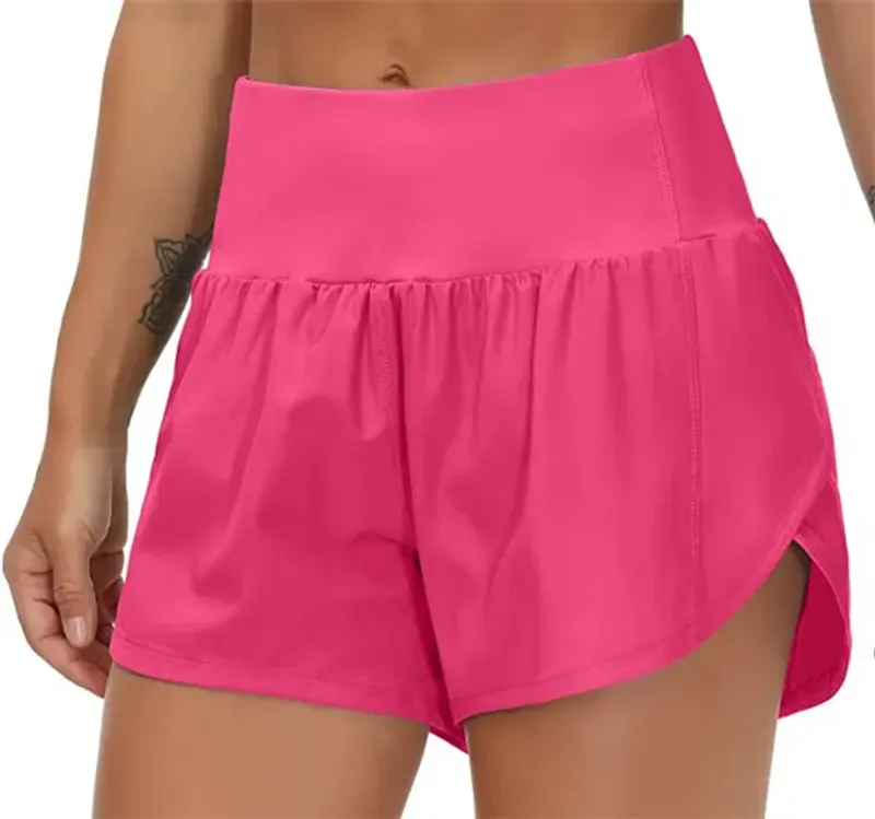 Lu Women Sports Yoga Shorts atfits de alta cintura Sportswear respirable Fitness de bolsillo de bolsillo Continúa de pantalones 
