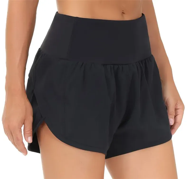 Lu Women Sports Yoga Shorts atfits de alta cintura Sportswear respirable Fitness de bolsillo de bolsillo Continúa de pantalones 