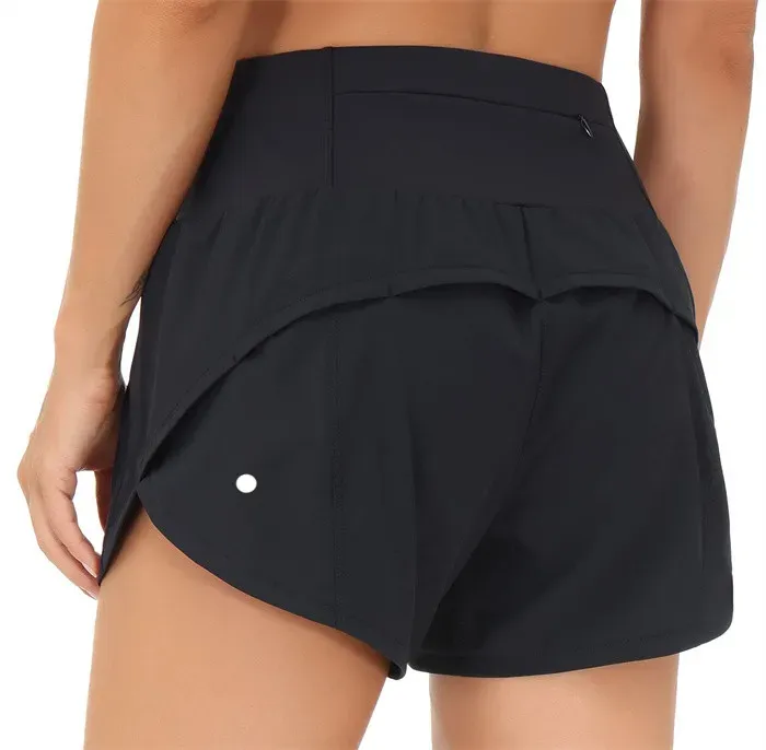 Lu Women Sports Yoga Shorts atfits de alta cintura Sportswear respirable Fitness de bolsillo de bolsillo Continúa de pantalones 