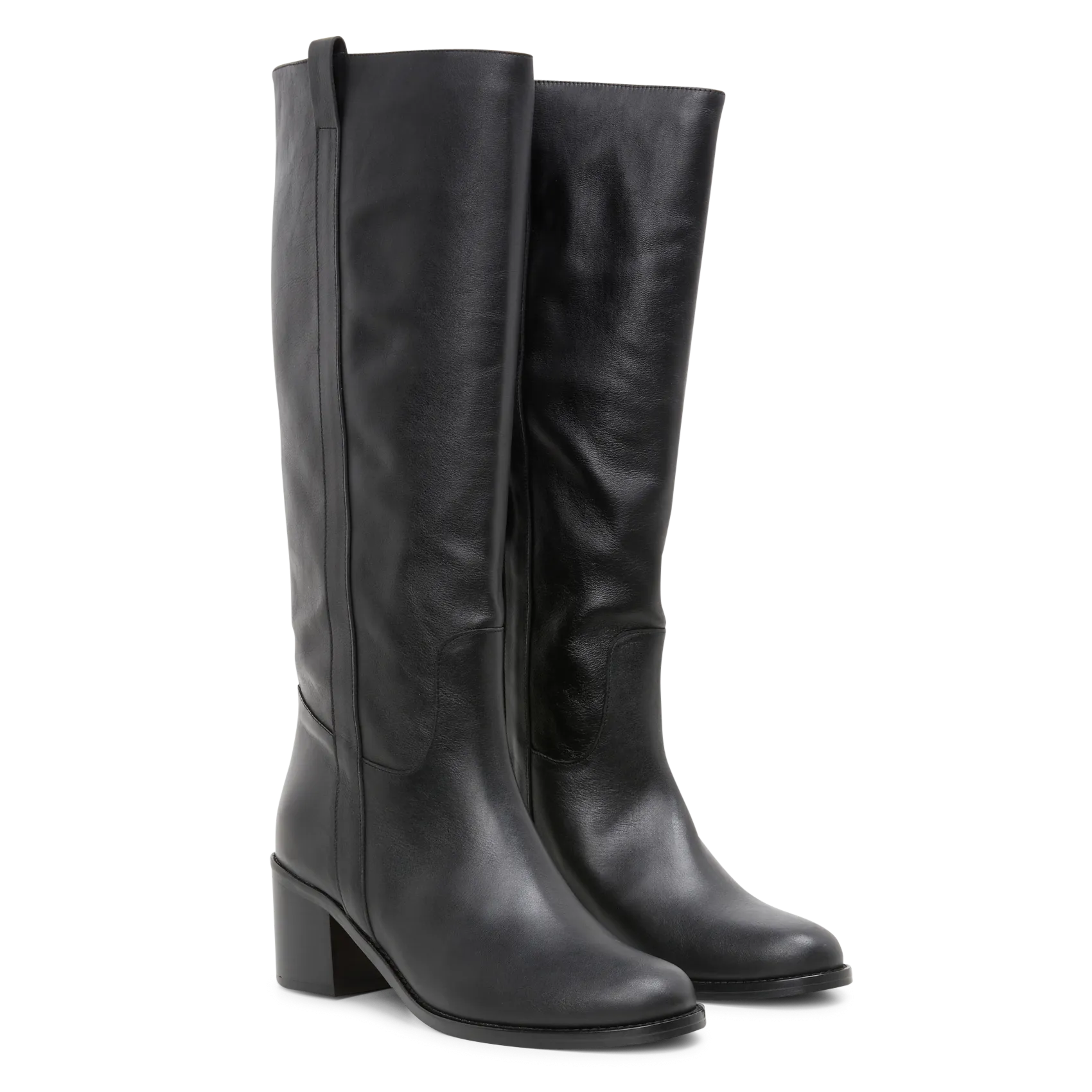 MAISON 123 RUDDY  BOTAS ALTAS DE PIEL CON TACóN EN NEGRO