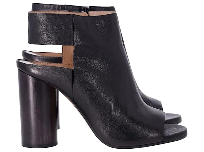 Maison Martin Margiela Botines de cuero con aberturas en cuero negro de Maison Margiela 