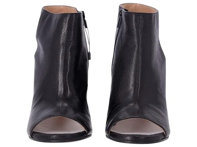 Maison Martin Margiela Botines de cuero con aberturas en cuero negro de Maison Margiela 