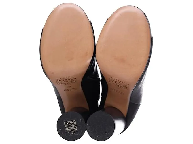 Maison Martin Margiela Botines de cuero con aberturas en cuero negro de Maison Margiela 