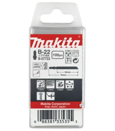 MAKITA ACC. HOJA SIERRA CALAR B22 METAL  100UDS.