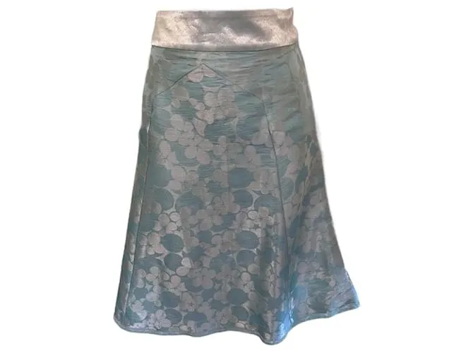 MARC JACOBS MUJER FALDA DE OCASIóN ALINE CON RIBETE DE ENCAJE DE SEDA AZUL REINO UNIDO 10 US 6 UE 38 AZUL CLARO 