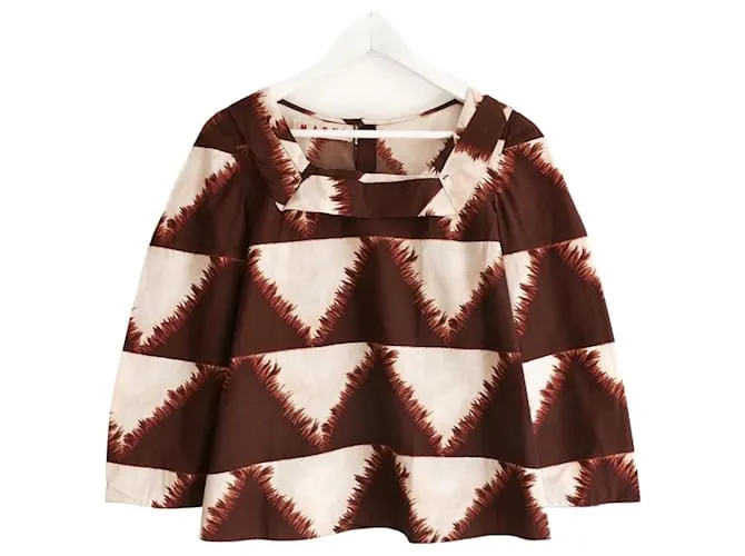 Marni SS06 Top estampado marrón Castaño 