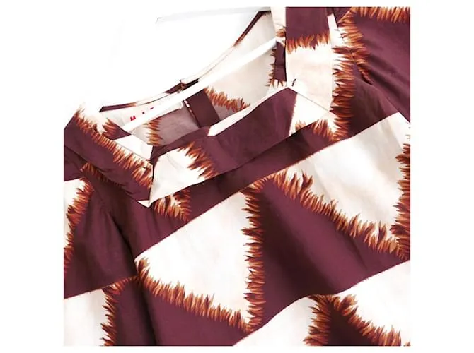 Marni SS06 Top estampado marrón Castaño 