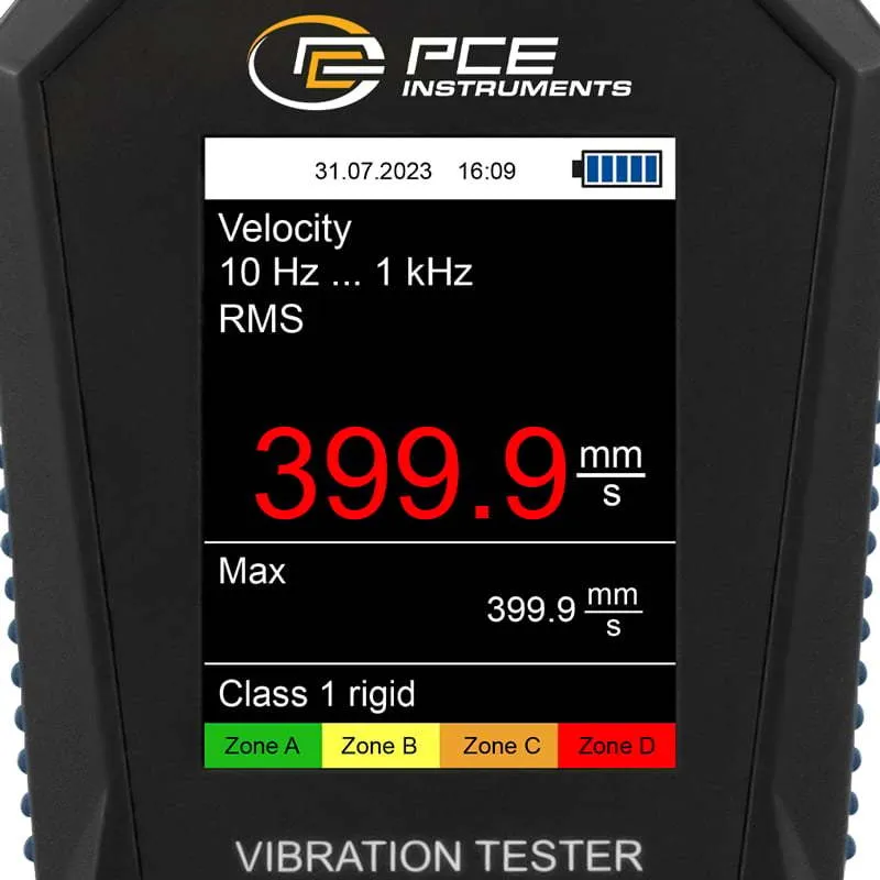 MEDIDOR DE VIBRACIóN PCEVT 3900, CON MODO FFT Y REGISTRADOR DE DATOS + CERTIFICADO ISO