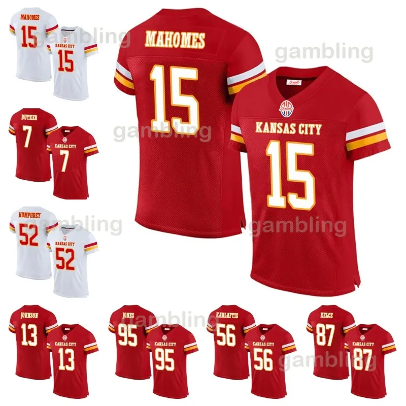 Mens/Jóvenes/Mujeres Jerseys de fútbol personalizados 15 Mahomes Kelce Noah Gray 52 Creed 25 Clyde 8 Justyn 56 George 35 Christi