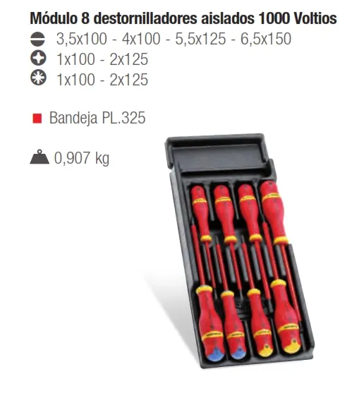 MODULO 8 DESTORNILLADORES 1000V FACOM MOD.AT1VE