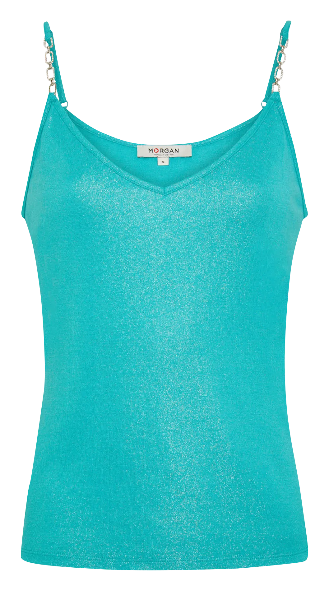 MORGAN BAQUA  CAMISETA DE TIRANTES METALIZADA EN AZUL