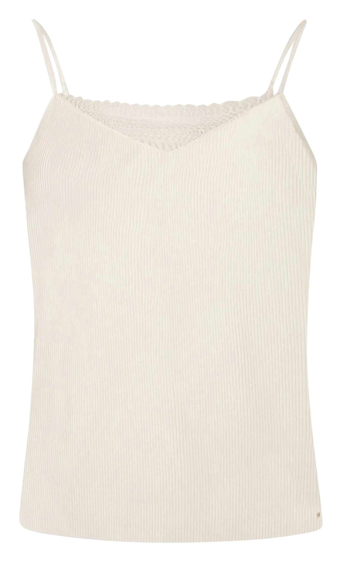 MORGAN BETINA  TOP RECTO CON ENCAJE EN BEIGE
