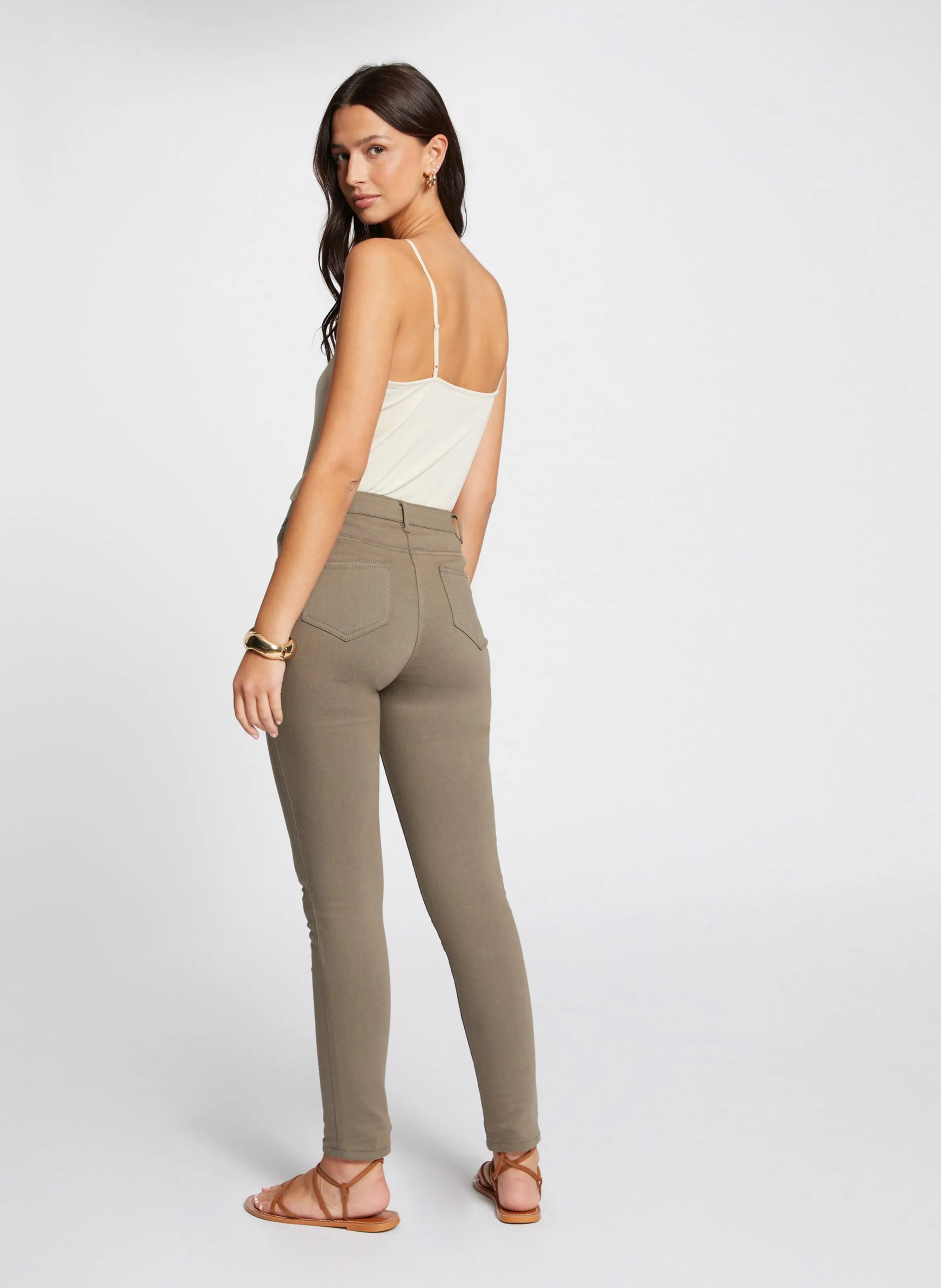MORGAN BETINA  TOP RECTO CON ENCAJE EN BEIGE