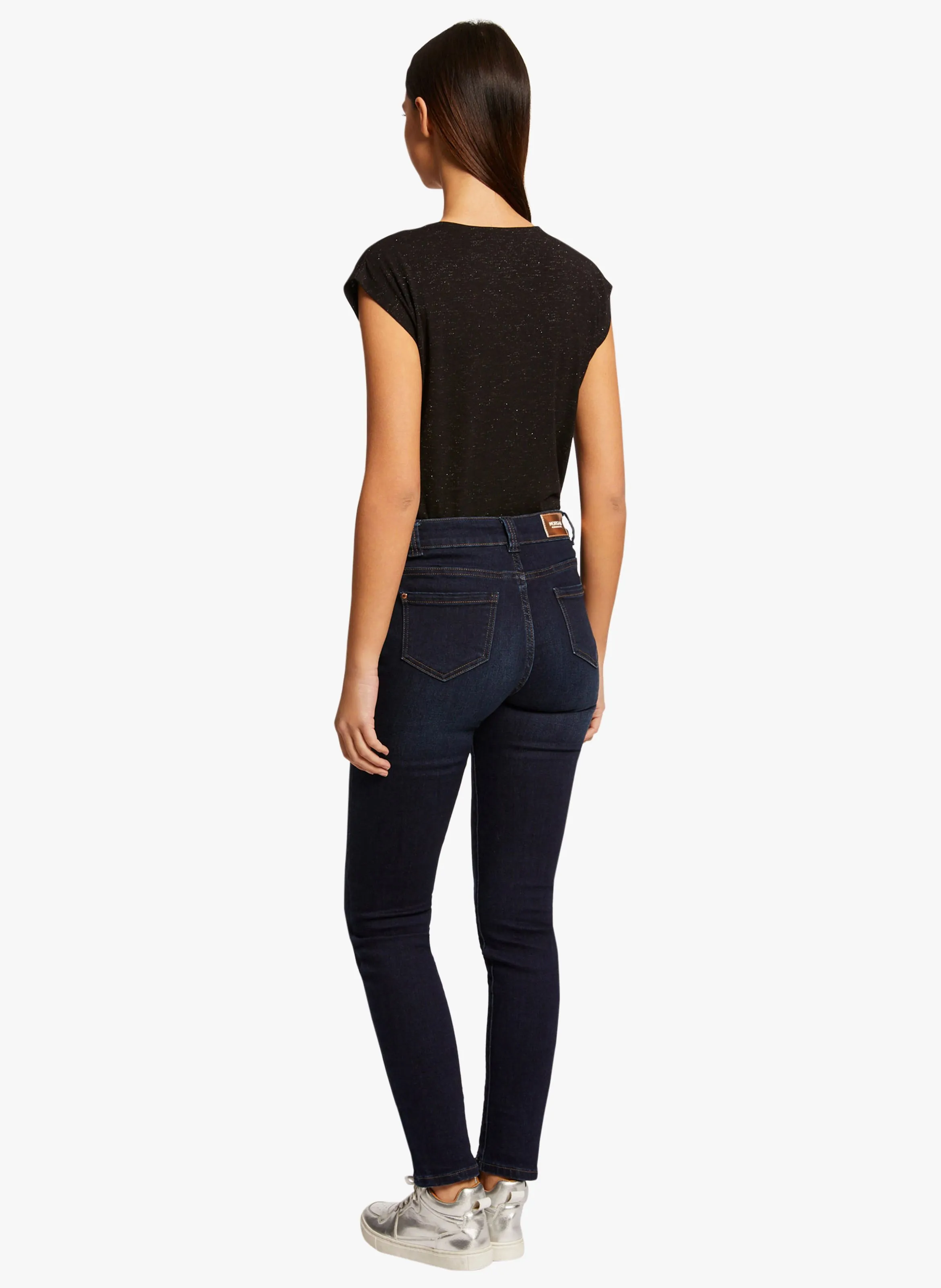 MORGAN DAYAN  CAMISETA CON CUELLO DE PICO FANTASíA EN NEGRO
