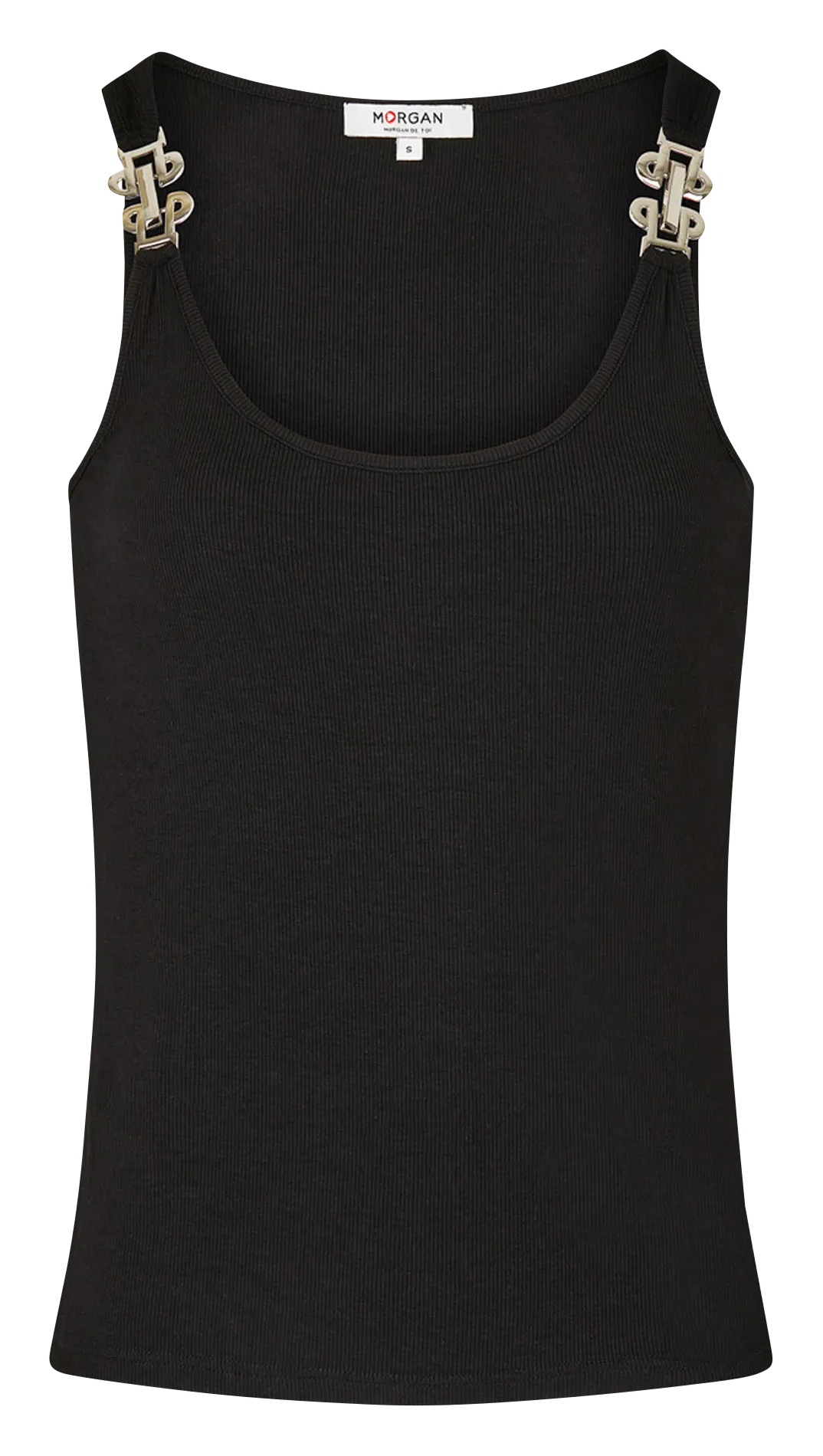 MORGAN DIMLI  CAMISETA DE TIRANTES CON DETALLES EN NEGRO