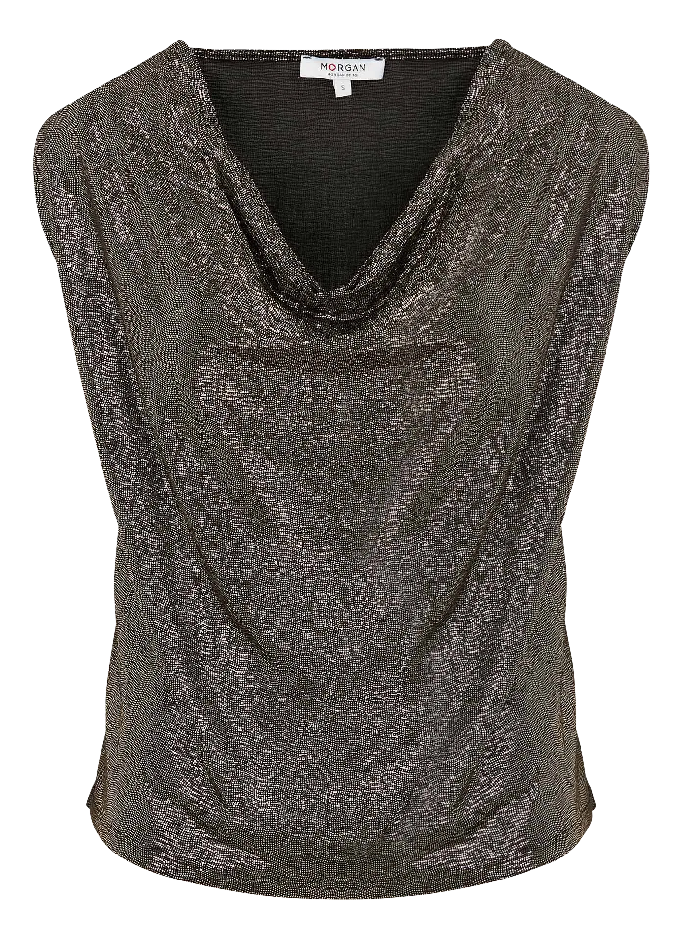 MORGAN DIVA  TOP SIN MANGAS CON CUELLO DE CISNE EN DORADO