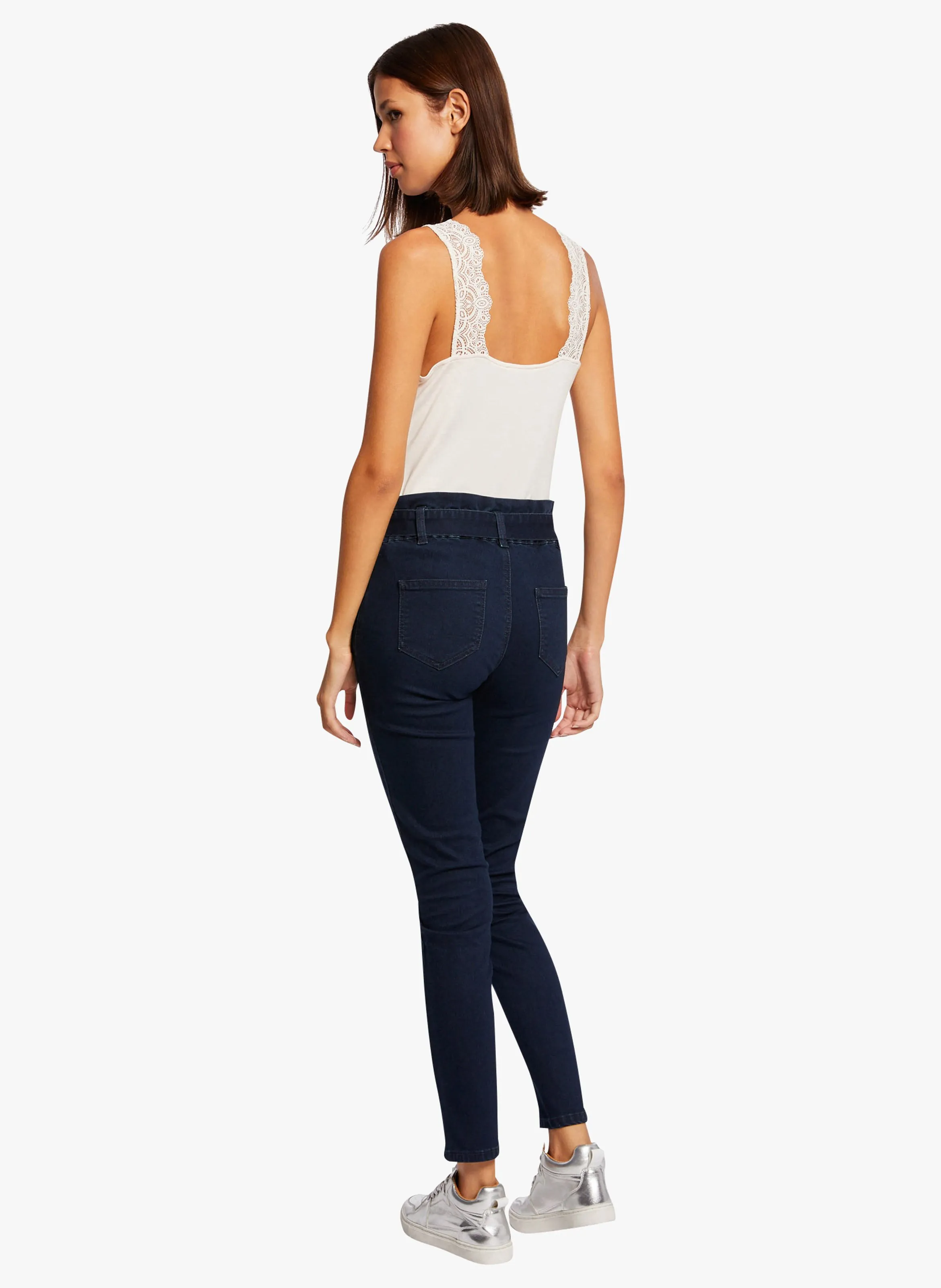 MORGAN DNINO  CAMISETA DE TIRANTES DE ENCAJE EN BEIGE