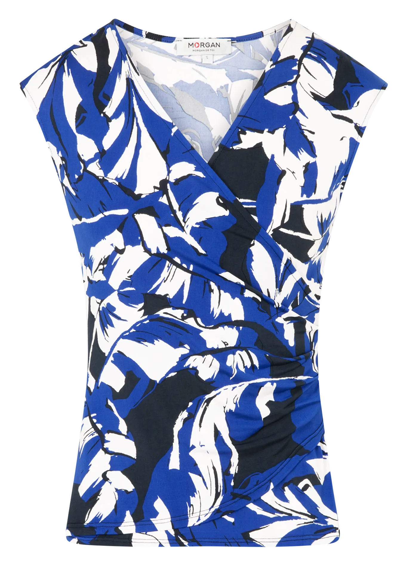 MORGAN DRYM  CAMISETA AJUSTADA CON CUELLO EN V ESTAMPADO EN MULTICOLOR