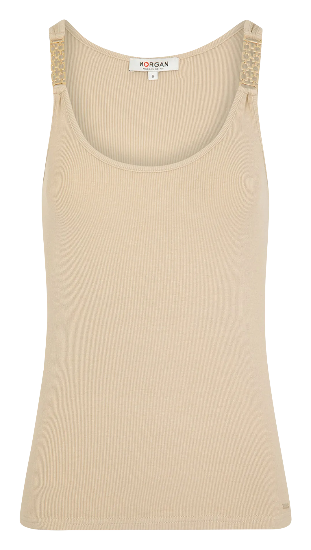 MORGAN DUA  CAMISETA DE TIRANTES CON DETALLES EN BEIGE