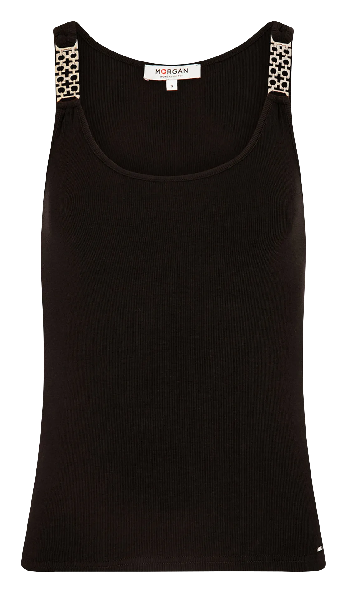 MORGAN DUA  CAMISETA DE TIRANTES CON DETALLES EN NEGRO