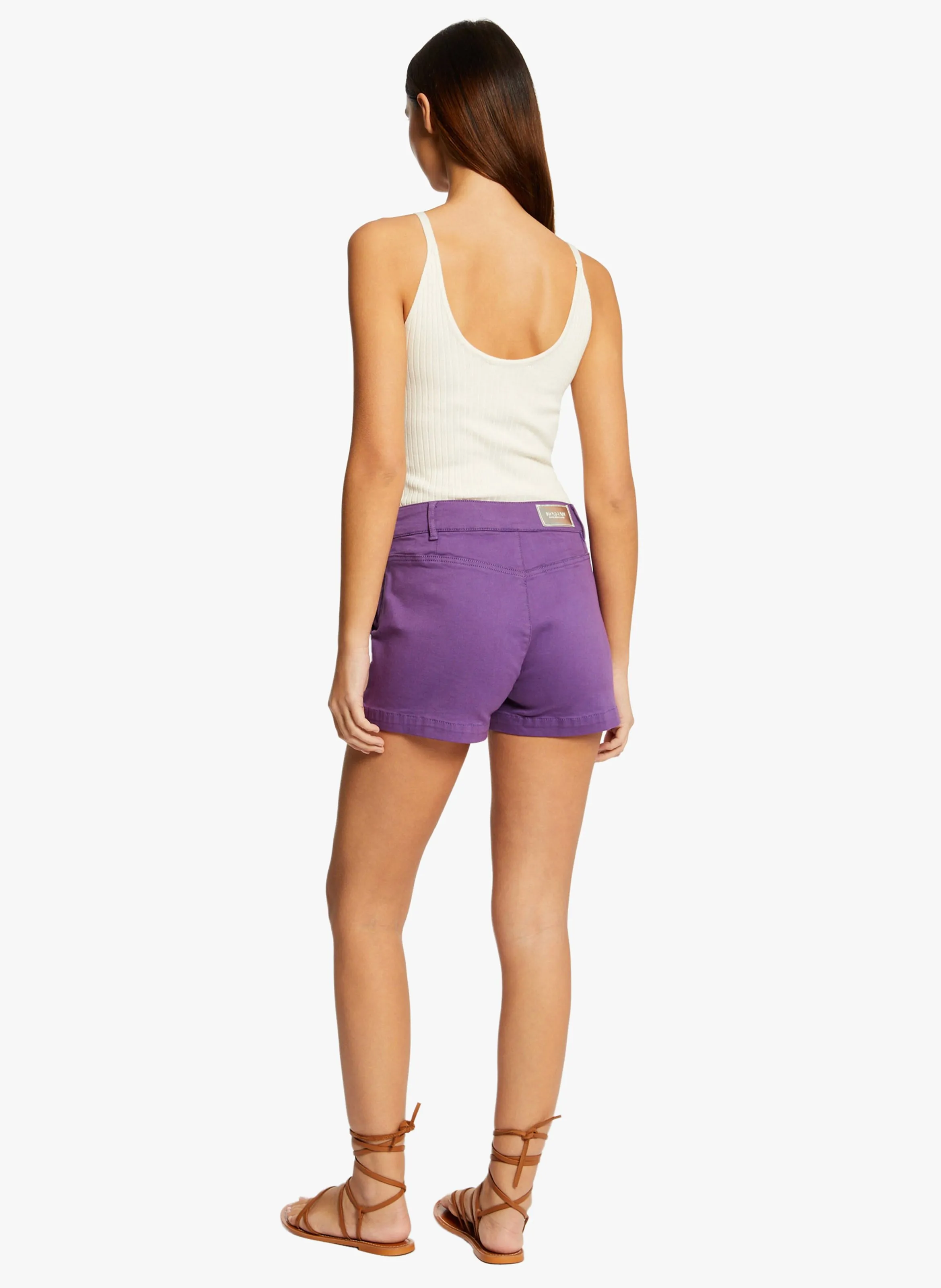 MORGAN MEC  CAMISETA DE TIRANTES DE PUNTO DE CANALé CON CUELLO REDONDO EN BEIGE
