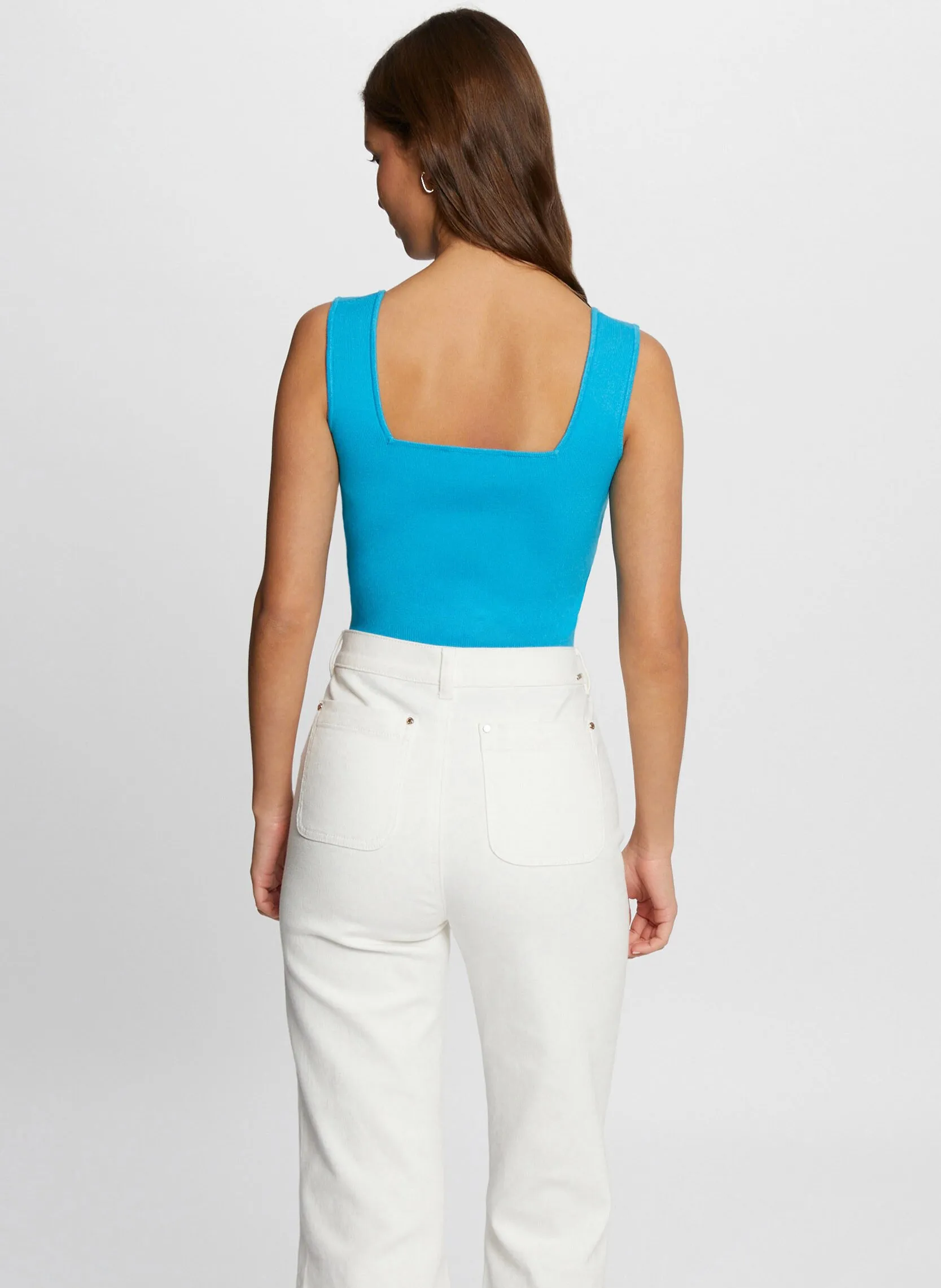 MORGAN MPINK  CAMISETA DE TIRANTES ACANALADA EN AZUL