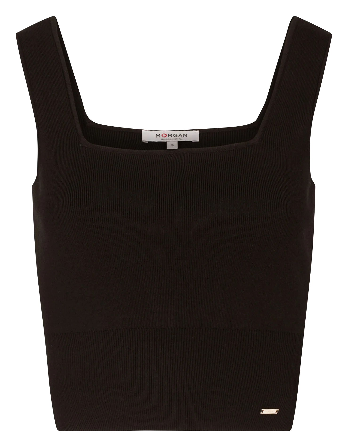 MORGAN MPINK  CAMISETA DE TIRANTES ACANALADA EN NEGRO