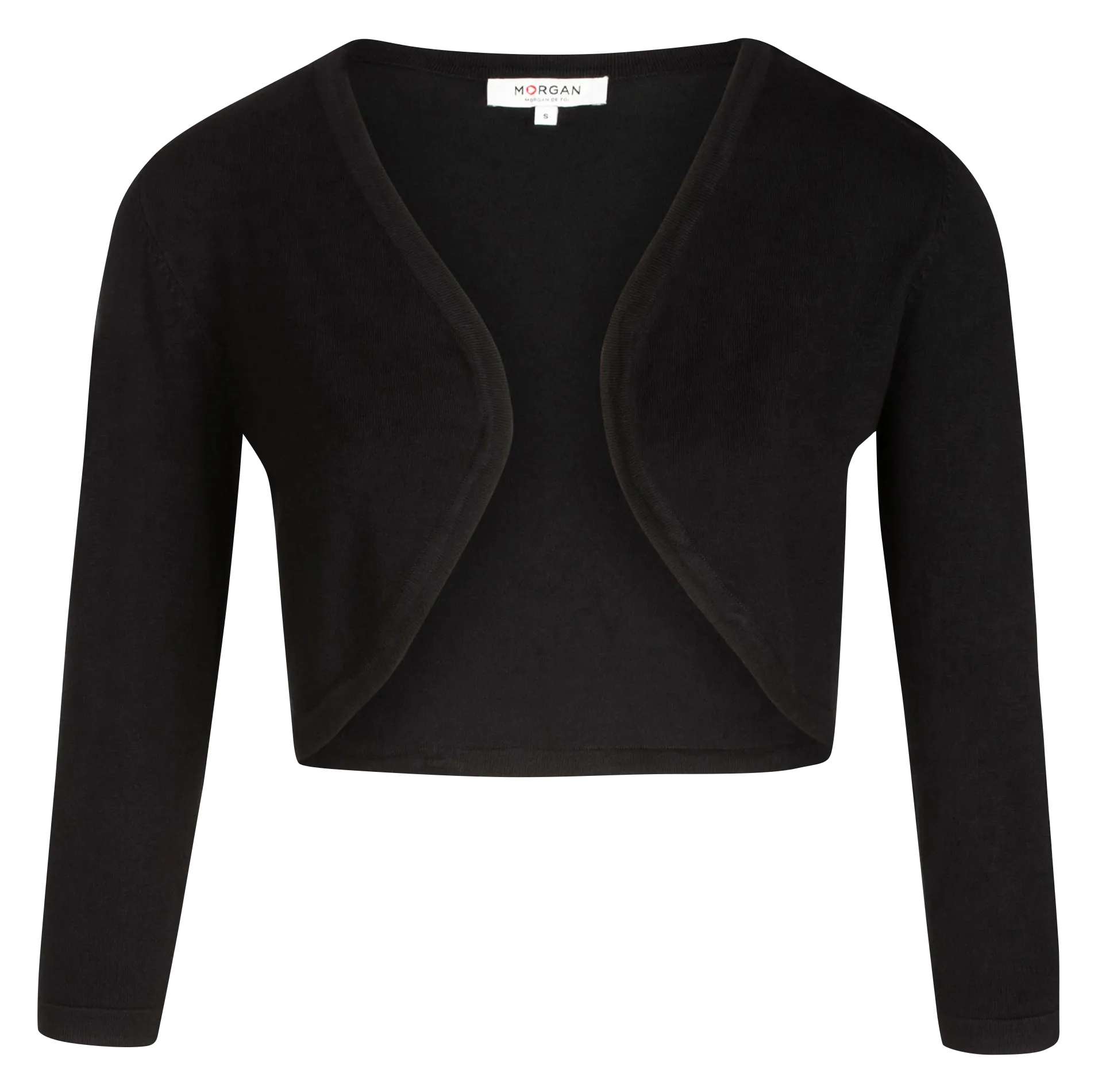 MORGAN MTIRA.N  BOLERO CON CUELLO DE PICO Y CORTE AJUSTADO EN NEGRO