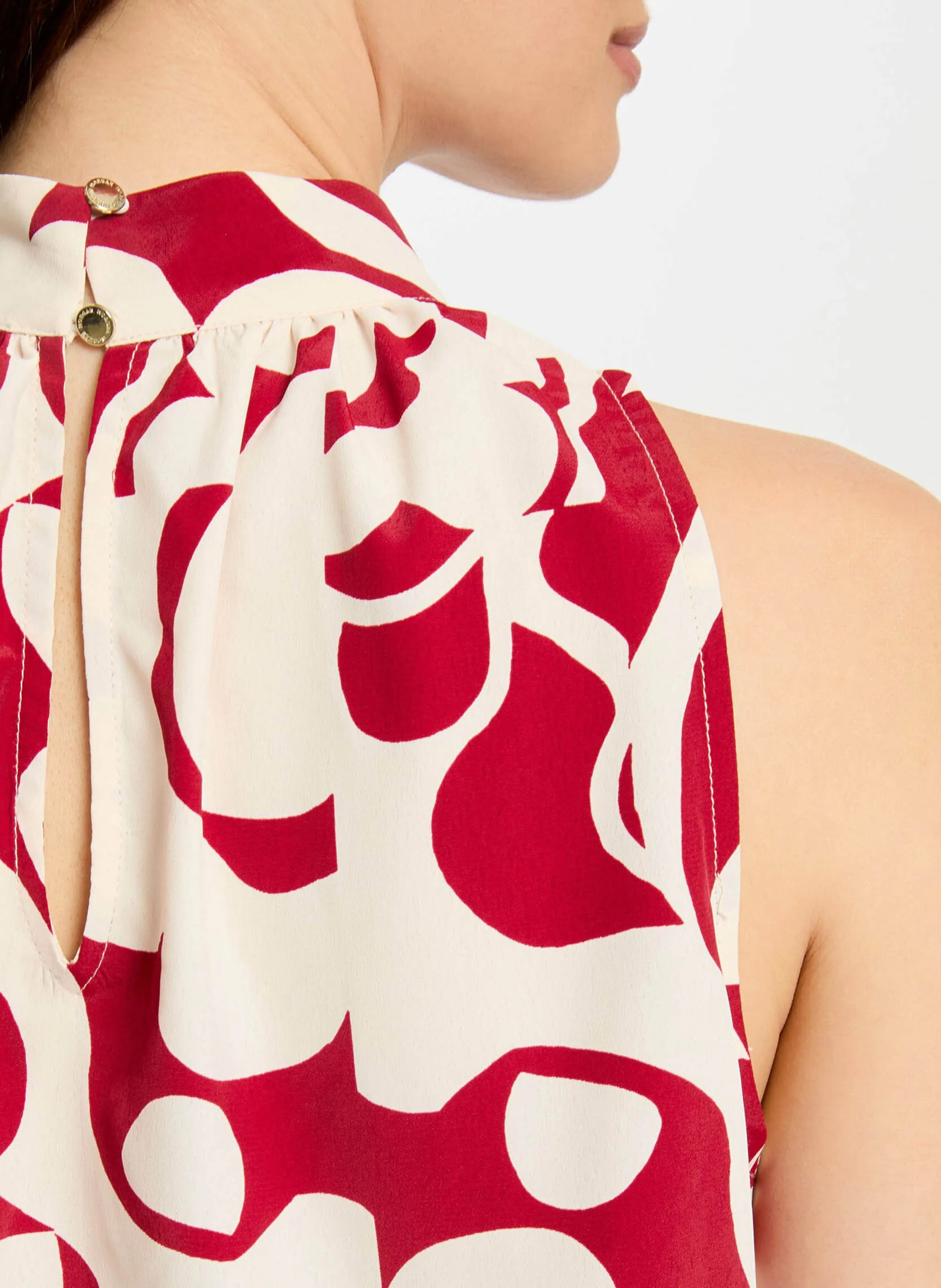 MORGAN OLOX.F  TOP CUELLO ALTO CON ESTAMPADO FLORAL EN MULTICOLOR