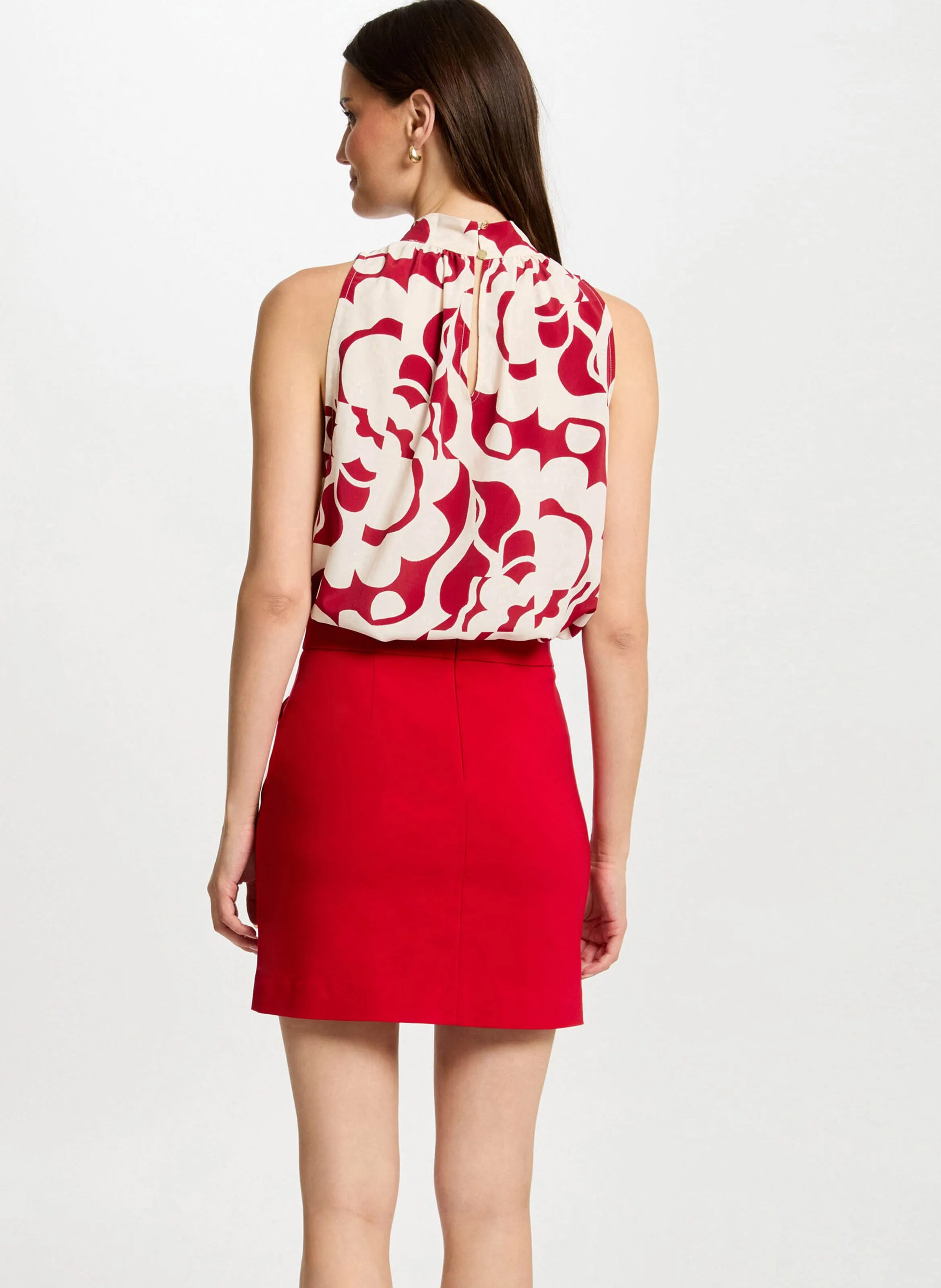 MORGAN OLOX.F  TOP CUELLO ALTO CON ESTAMPADO FLORAL EN MULTICOLOR