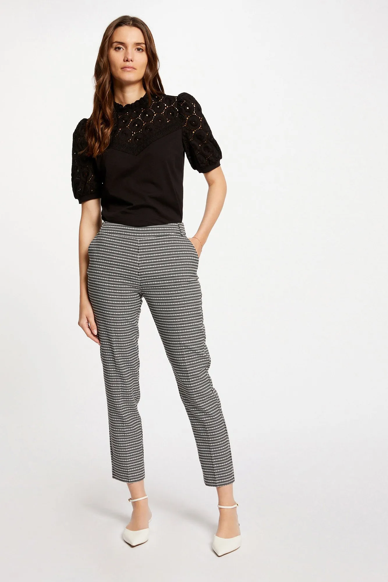 Morgan Pantalón cigarette estampado