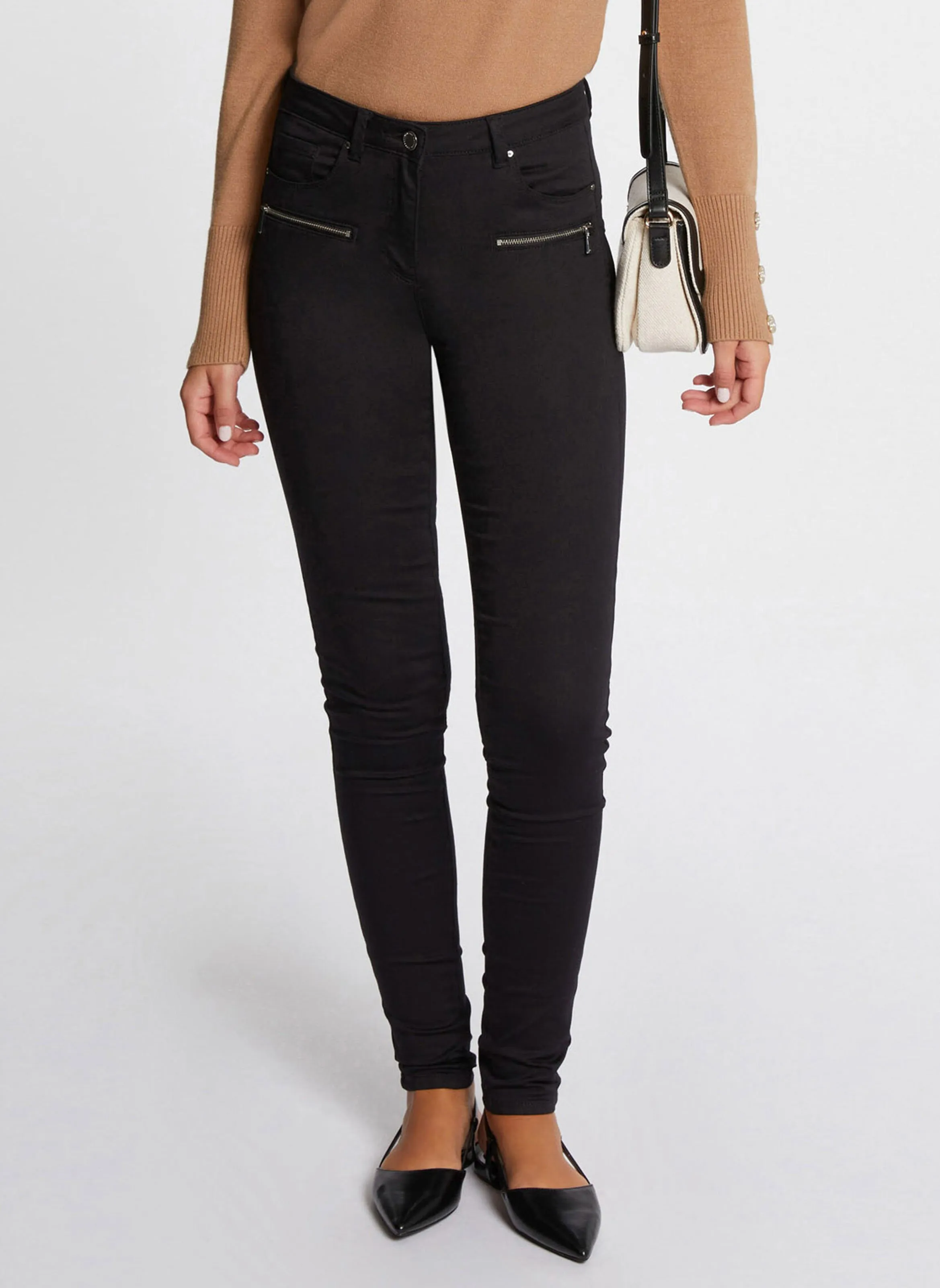 MORGAN PATRICK  JEAN SKINNY EN COTON MéLANGé EN NEGRO