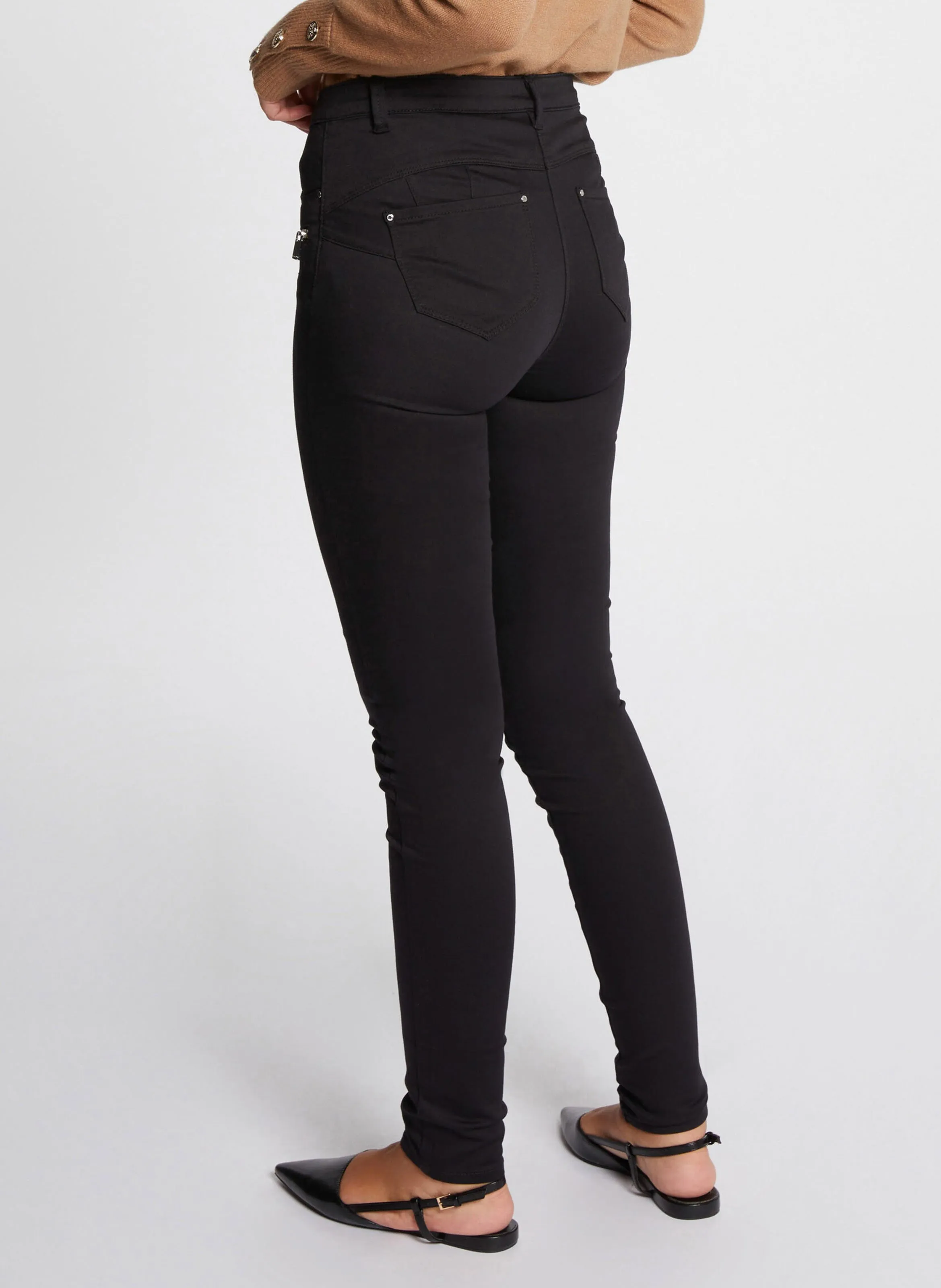 MORGAN PATRICK  JEAN SKINNY EN COTON MéLANGé EN NEGRO