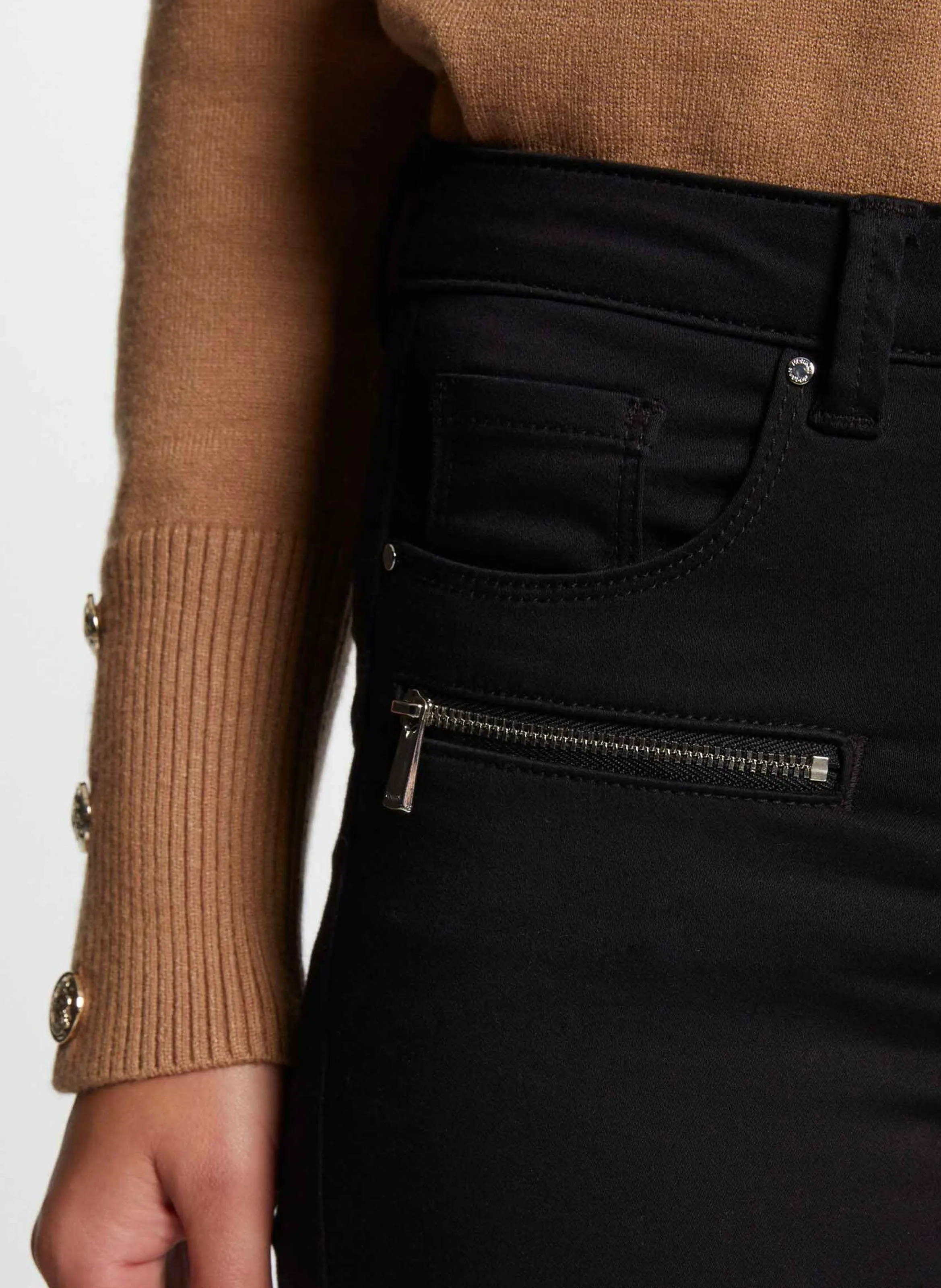 MORGAN PATRICK  JEAN SKINNY EN COTON MéLANGé EN NEGRO